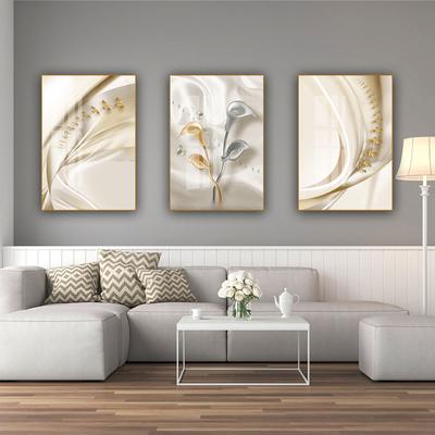 Poster su tela con uccelli dorati e fiori, di lusso, astratto, dipinto, moderno, da parete, per soggiorno, decorazione per la casa