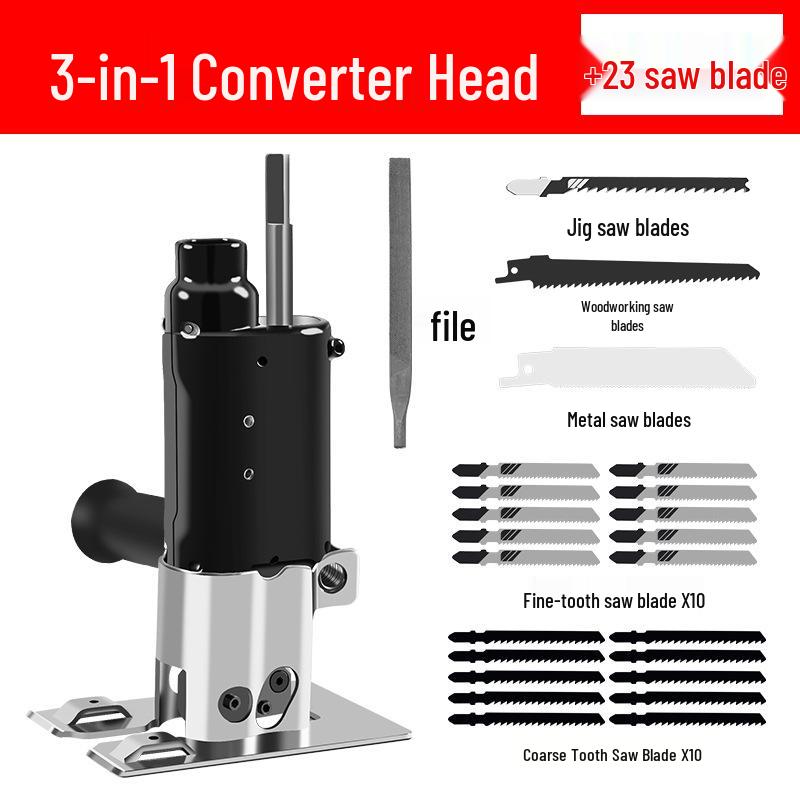 Handheld Jigsaw & Chainsaw Electric Drill Conversion for Woodworking