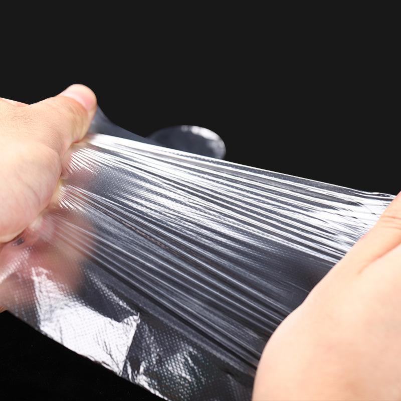 WTEMPO 200 Stück transparente Einweghandschuhe in Lebensmittelqualität, essbare Folienhandschuhe, Hygiene-Reinigungshandschuhe, Mehrzweck-Küchenbedarf