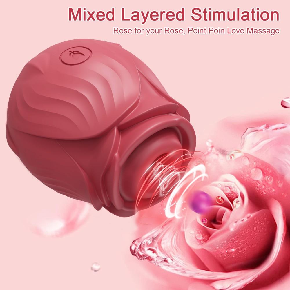 Rose suction toy 10-speed vibrator 3 in 1 vacuum stimulation G-spot oral nipple clitoris anal sex toy adult female toy