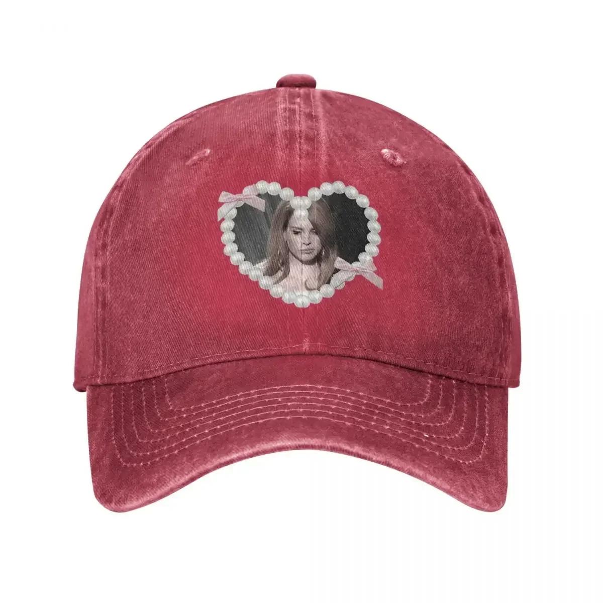 

Casual Lana Del Rey In A Heart Baseball Cap Unisex Style Distressed Denim Headwear Hip Hop Outdoor Golf Adjustable Fit Caps Hat One Size