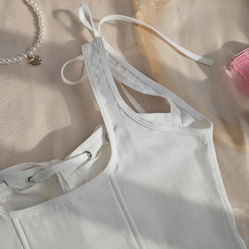 Sexy Cross-border Fishbone Camisole with Bow Tie