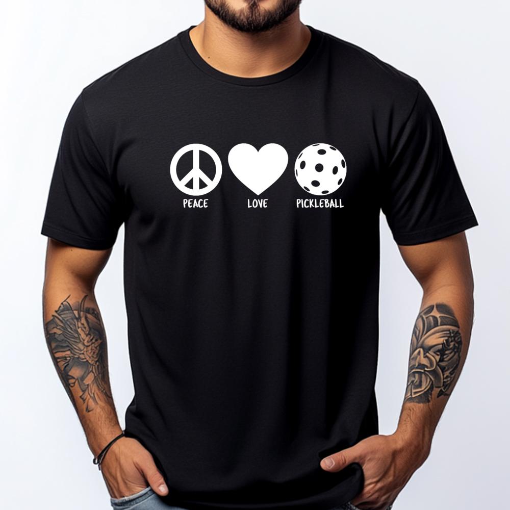 

Peace Love Pickleball Mens Clothing 2025 T Shirts Graphic T Shirts Men Cotton Funny Camiseta Slogan Casual - Men s Summer Cot... S разноцветный