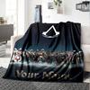 Name Custom Assassin Creed Print Flannel Blanket High Quality Warm Comfortable Cover for All Seasons Perfect for Gifts Home Decor