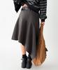 The Green Lab Asymmetrical Denim Skirt [Charcoal Gray]