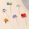 6Pcs Car Children Fruit Forks Toothpicks Kids Food Picks Bento Toothpick