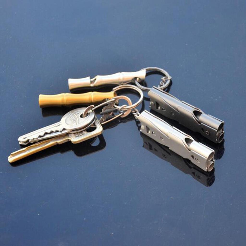 Double Pipe Whistle Pendant Keychain High Decibel Portable Outdoor Survival Emergency Camping Tool Multifunction Whistle