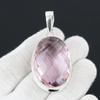 Pink Kunzite Gemstone Handmade 925 Sterling Silver Jewelry Pendant Statement Bohemian Pendant Pink Kunzite Gemstone Pendant For Gifts