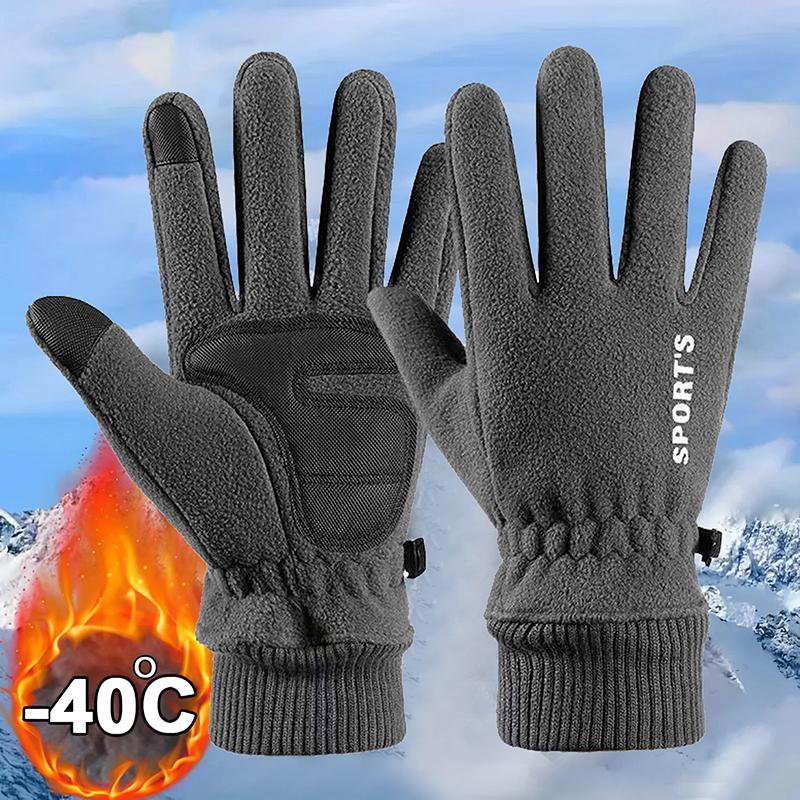 Winter Ski Gloves Men Cycling Bike Gloves Thermal Polar Fleece Gloves Cold Wind Waterproof Touchscreen Warm Skiing Mitten