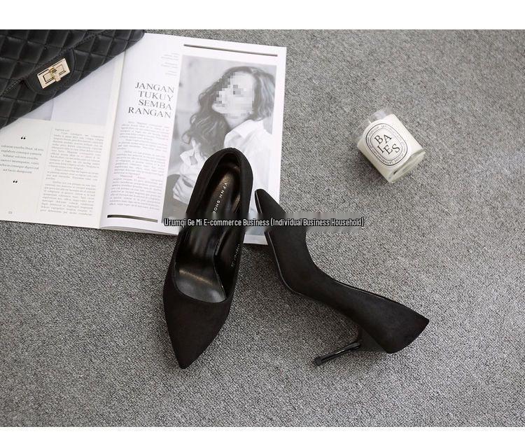 Korean Style Black Stiletto Heels: Versatile Pointed Toe for Formal Spring & Autumn Wear