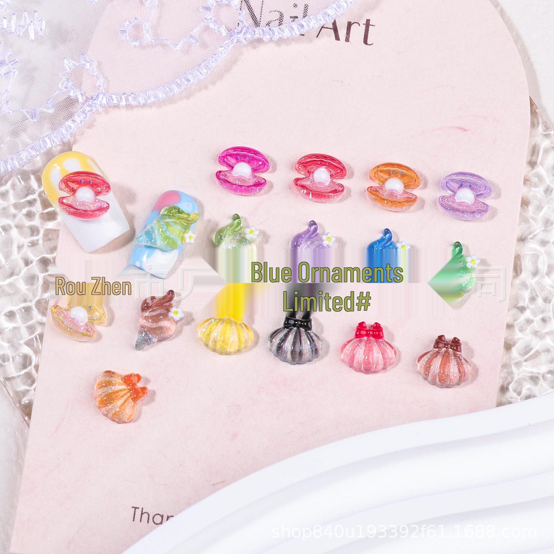 Luminous Ocean Series 3D Nail Art: Small Fish & Dolphin Resin Accessories 7-Black-gray one