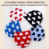 Winter Teen Beanies Hat Elastic Windproof Heart Pattern Hat Ear Protector Hat Adult Winter Cycling Skiing Accessories
