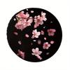 1pc Black Polyester Tire Cover Protector With Pink Cherry Blossom Floral Design - UV & Dust Resistant, Weatherproof Fit For Cars