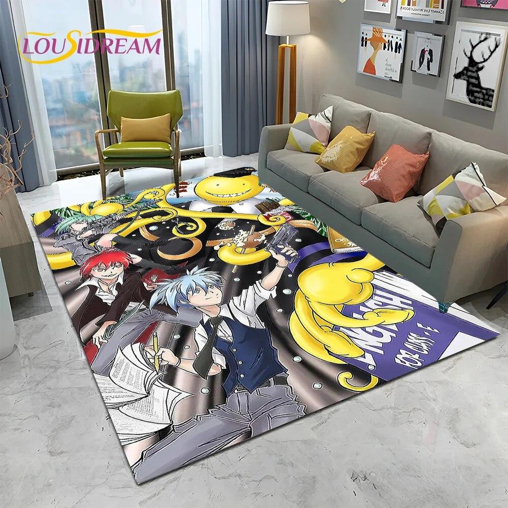 Cartoon Assassination Classroom Anime Carpet Rug for Home Living Room Bedroom Sofa Doormat Decor,kid Area Rug Non-slip Floor Mat