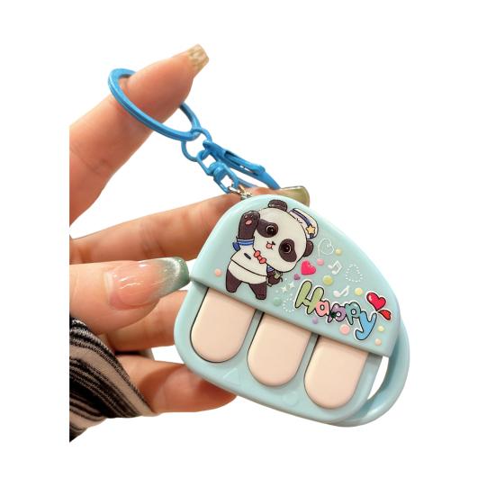 

Keychain Pendant Cartoon Mini Piano Recorder Design Stress Relief Toy with Decompression Rebound Button Portable Key Chain