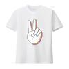Peace Hand Sign For And Women S T Shirt  Top with Unique Stylish Print Vintage Washed Homme Top For Everyday Wear Comfortable