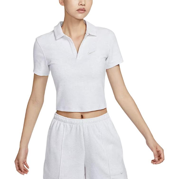 Nike T Shirts Women's White Lapel Moderate Other DV7885-051