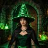 Festive Party Souvenir Hat Halloween Witch Hat, Reusable Oxford Cloth Pointed Wizard Costume Accessories for Costume, Carnival, Masquerade,