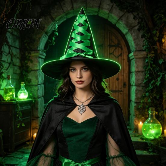 Festive Party Souvenir Hat Halloween Witch Hat, Reusable Oxford Cloth Pointed Wizard Costume Accessories for Costume, Carnival, Masquerade,