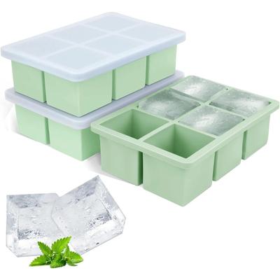 Flexible Eiswürfelform aus Silikon – 6 Mulden, leicht zu lösende Form für kristallklare Eiswürfel, 6-mal schnelleres Einfrieren