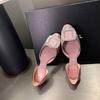 Grape mother studiolee summer new fashion fairy round head square diamond jewelry shallow mouth hollow flat-soled single shoes women