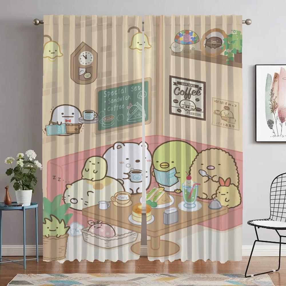 

Современные шторы для гостиной 2 штуки Sumikko Gurashi Разделительная оконная штора для комнаты 2 панели Хэллоуин украшение жалюзи ребенок W132xH274cmx2pcs-CL