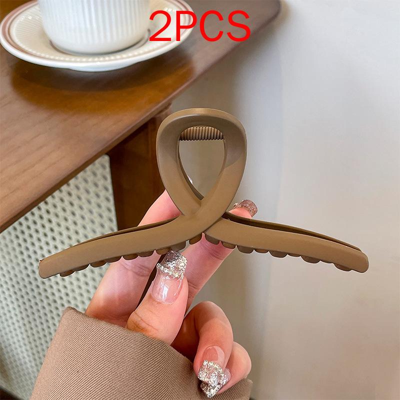 2 ΤΕΜ Premium Σετ Κεφαλών Νέο Γυναικείο Κλιπ Κλιπ Νύχι Μόδας Καφέ Μαύρο Ακρυλικό Μεγάλες Φουρκέτες Claw For Lady Clip Barrette Αξεσουάρ μαλλιών