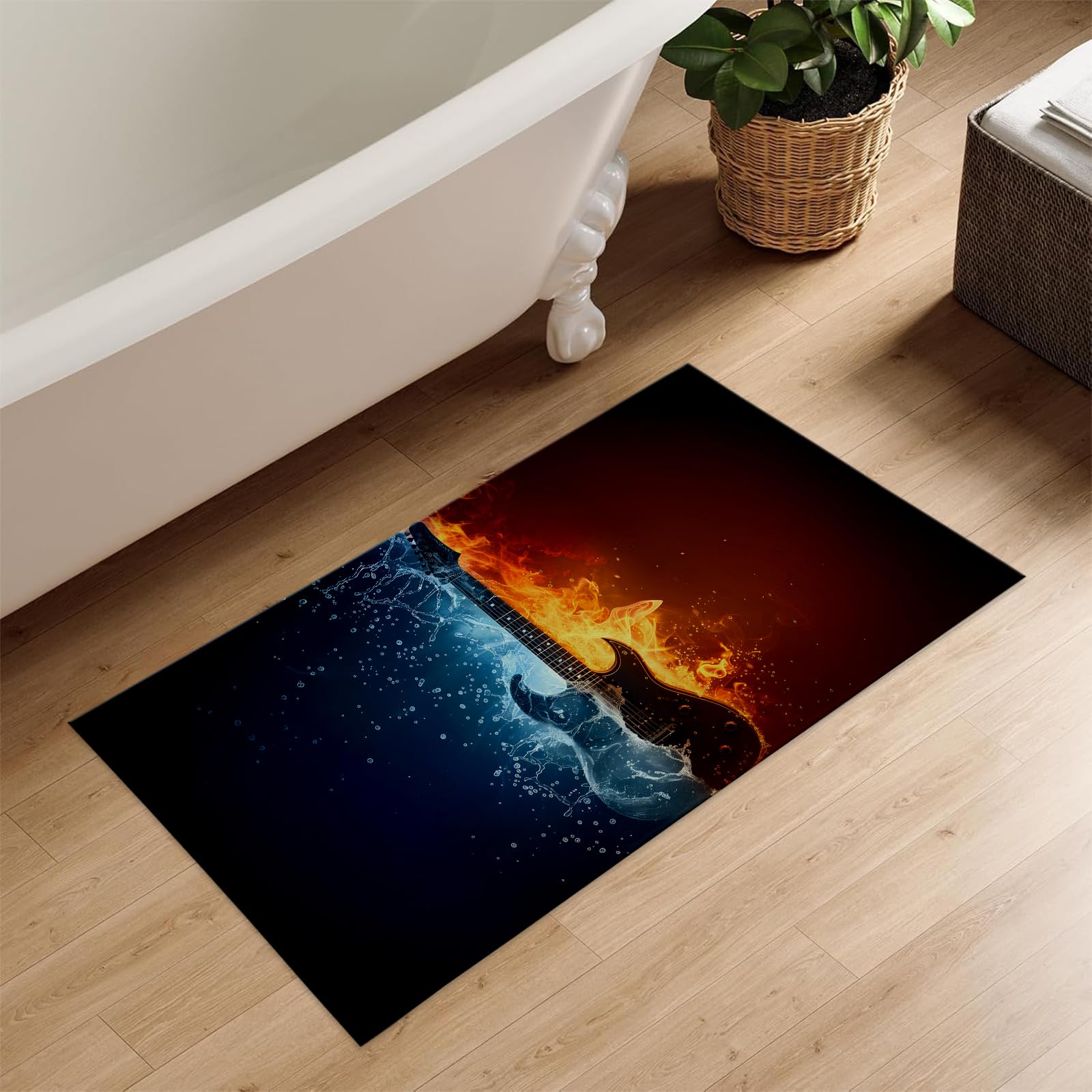 Golden Retriever Dog Bath Mat Non Slip Cartoon Puppy Bathroom Rug Indoor Floor Mat for Home Decor 17x29.5 Inch 40cm x 60cm
