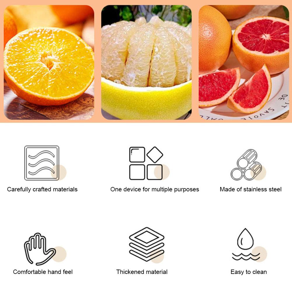 Orange Peeler Stainless Steel Orange Citrus Peeler Tool Long Handle Household Pomelo Knife Peeler Kitchen Vegetable Tools