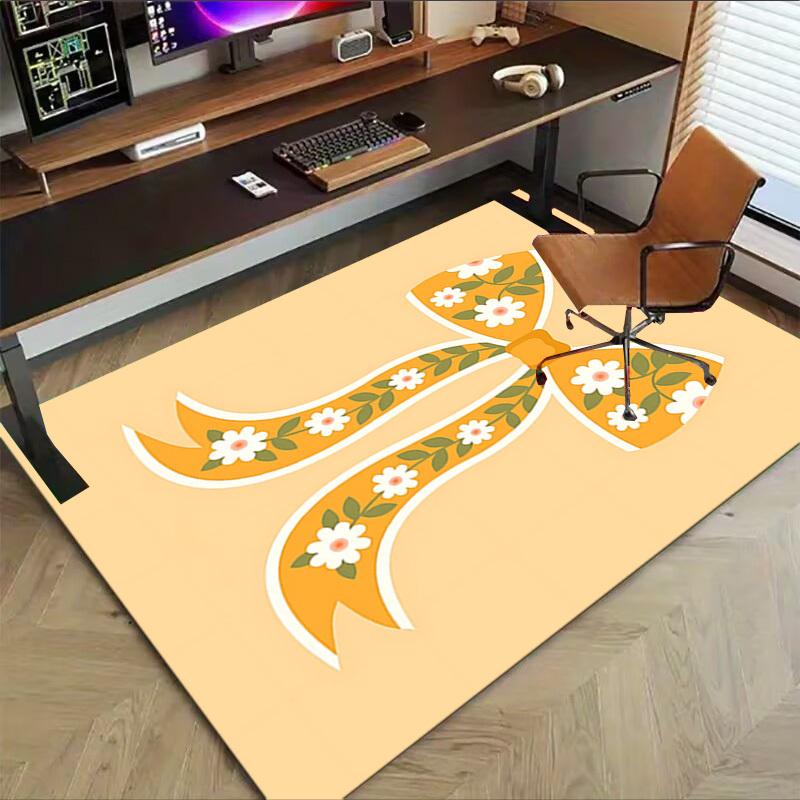 1PC Floral Bow Anti-slip carpet, suitable for Office, bedroomand playrooms. It can also be used as a sofa footrest cover-W31