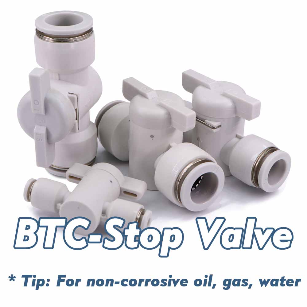 4-16mm Hand Valve Hose Adapter Slip Lock Quick Insert Release Connector PE Tubing Fitting Stop Water Shut Off Pneumatic Joints