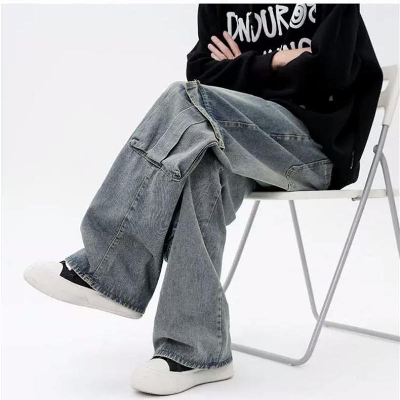 Pantaloni Cargo Uomo Hip Hop – Stile Streetwear, Misto Poliestere E Cotone, Taglia 2XL, Lunghezza Alla Caviglia