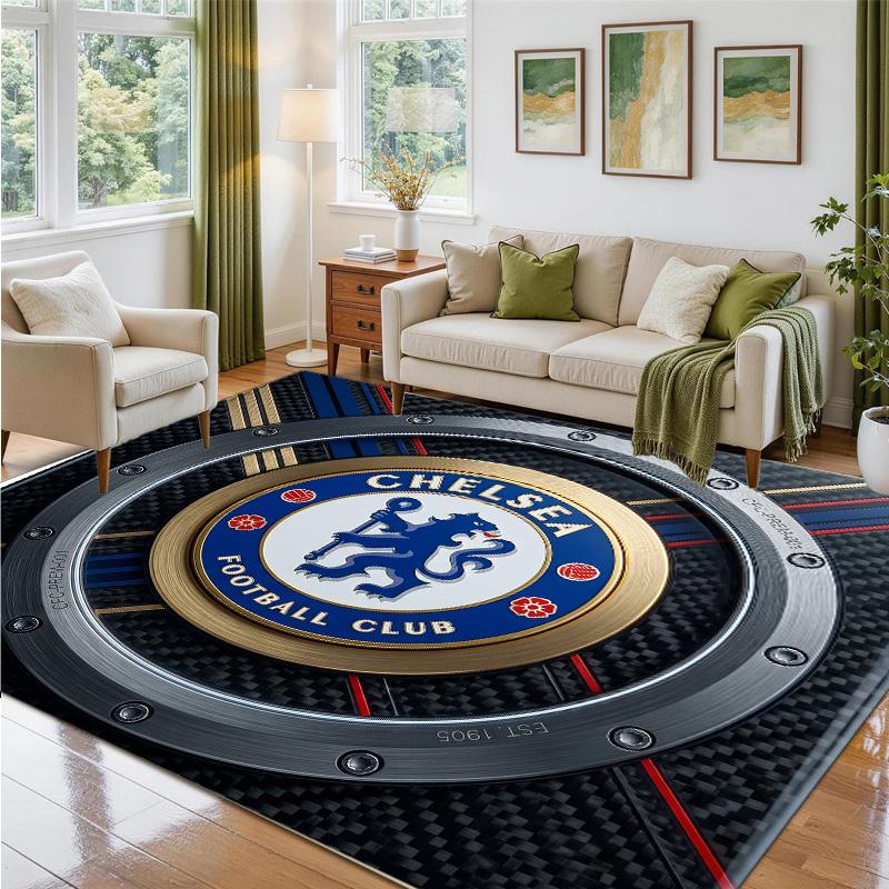 Χαλί Βελούδο Κρύσταλλο Σχέδιο Chelsea FC Μαλακό Διακοσμητικό Πατάκι για Υπνοδωμάτιο Είσοδο