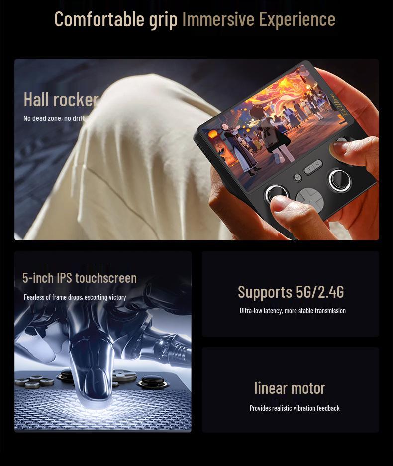 E5Ultra 5" HD Android Handheld Console, 6+128GB, Online Multiplayer Cloud Gaming