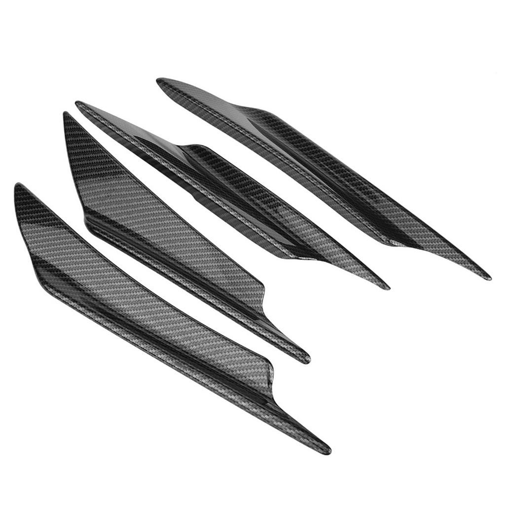 4pcs Car Front Deflector Lip Splitt Fins Canards Body Spoil Carbon