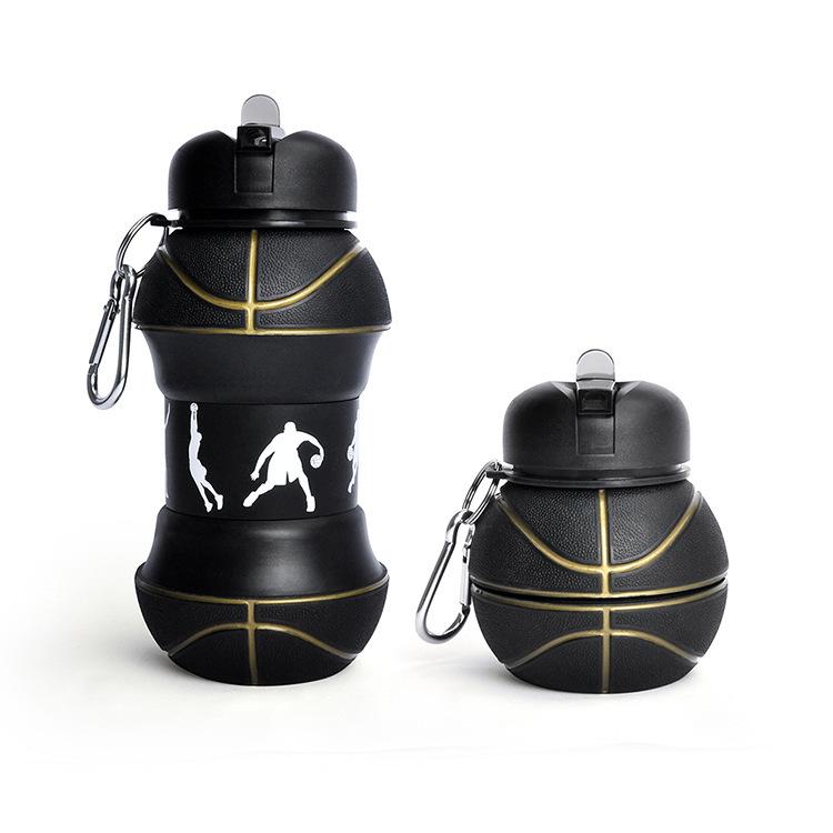 Weiche Wasserflasche Silikon Sportflasche für Wasser Basketball Fußball BPA-frei für Kinder Geschenk Vatertag Kostenloser Versand