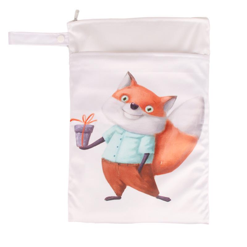 25x35CM Waterproof Double Zipper Double Pocket Printed Diaper Bag