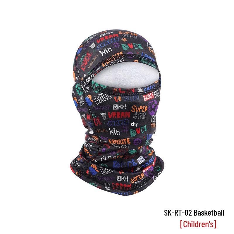 Winter Parent-Child Ski Mask with Windproof Neck Protection, Lined Hood, and Integrated Cycling Headwear