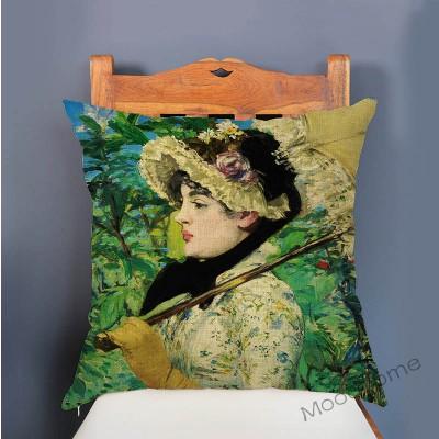 Edouard Manet World Famous Oil Painting Olympia Young Girls The Lunch Impressionism Sofa Pillow Case Gallery Art Cushion Cover