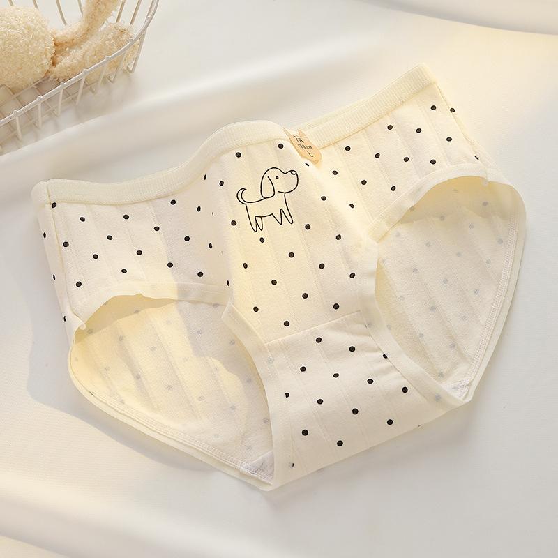 Women s Summer Cartoon Skin Friendly Breathable Cotton Anti Bacterial Mid Waist Briefs M