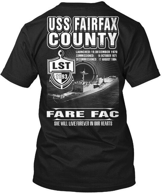 Uss Fairfax County Lst 1193 T-Shirt Made in the USA Size S to 5XL Unisex T-Shirt XXL