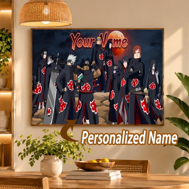 Akatsuki Naruto Custom Name Diamond Painting Personalized 5D Full Drill DIY Diamond Art Home Decor