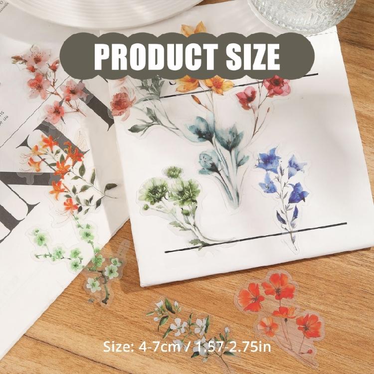 Flowers Sticker Plant Labels Sticker Reward Sticker Colorful Floral Sticker Decorative Sticker for Craft Enthusiasts