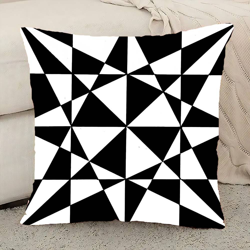 Geometrie Schwarzweiß Kissenbezug Elegant Paar Wohnzimmer Schlafzimmer Dekorativ Rechteck Kissenbezug Sofa Kissenbezug