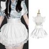 Ruffled Maid Apron Costume Maid Waist Apron Breathable Kitchen Cooking Apron for Women Halloween Cosplay and Daily Wear