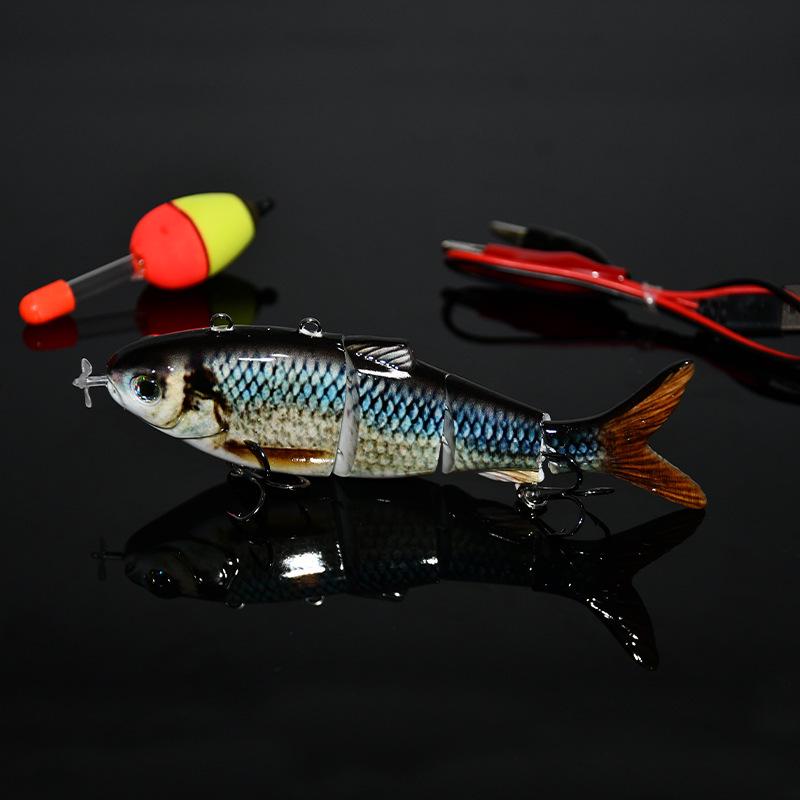 Rechargeable LED Electric Multi-Section Vibrating Fish Lure with Propeller Motor