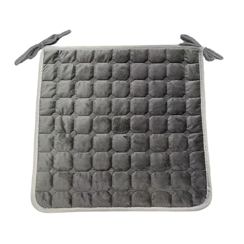 40cm Seat Cushion Comfortable Fleece Design Lightweight Home Decor All-Season With Fixing Straps Solid Color Multiple Colors