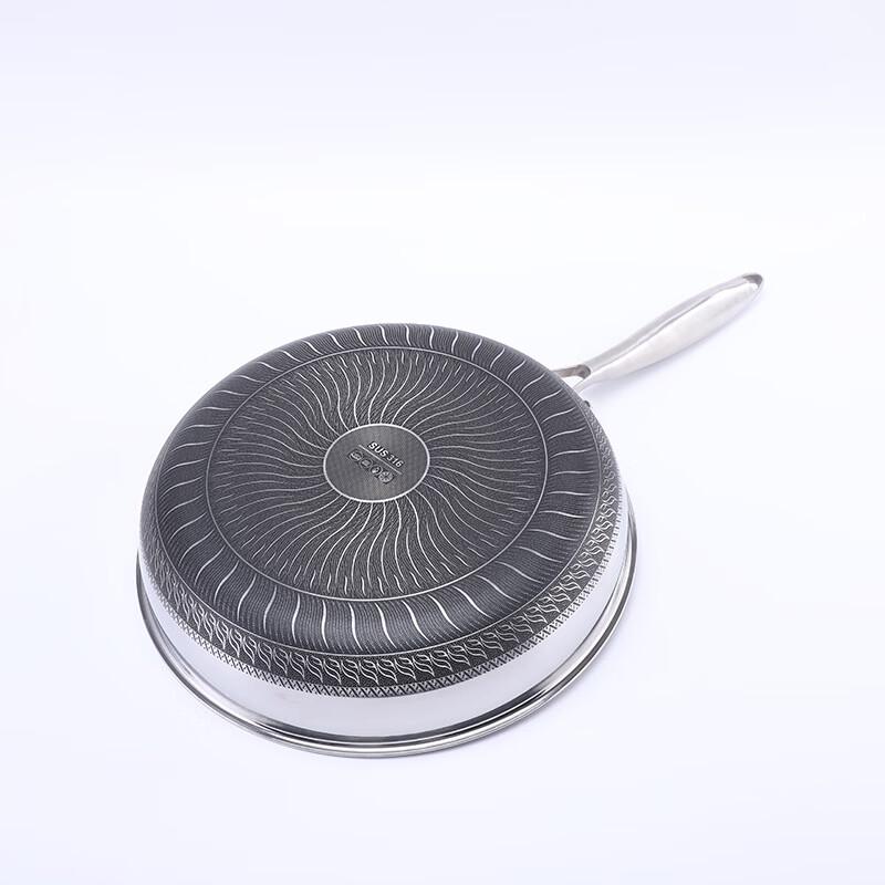 ZISIZ 30cm 5-Layer Stainless Steel Non-stick Frying Pan