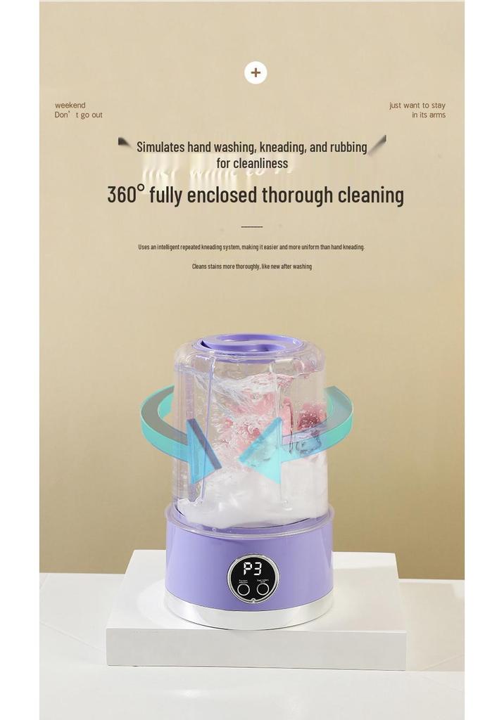 Compact Wireless Portable Sock Washing Machine: Mini Underwear Washer, No Installation Needed
