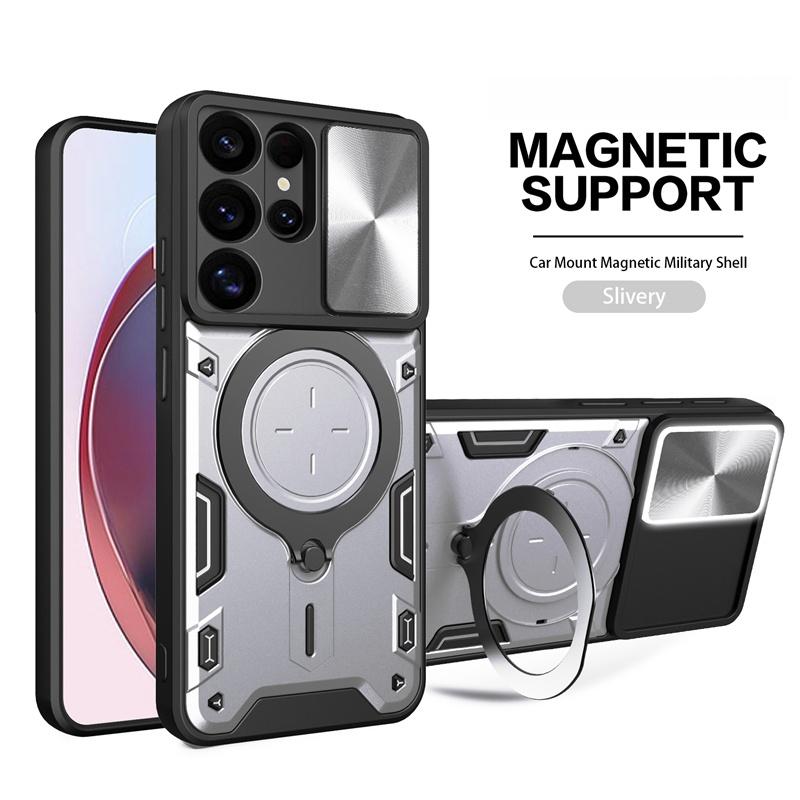 For Samsung Galaxy S25 Ultra 5G Case Car Holder Ring Phone Case For Samsung S25 + Plus S 25 Ultra Slide Camera Armor Back Cover